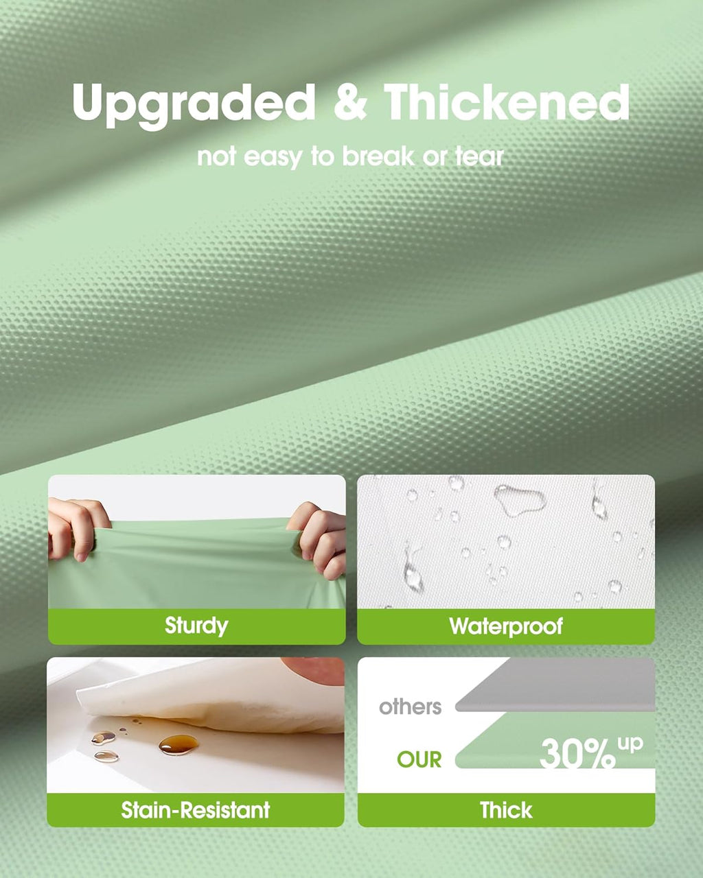 Pureegg Disposable Table Cloths - 54 x 108 Inch, Leakproof & Sturdy, 8 Pack, Sage Green for Easter Parties