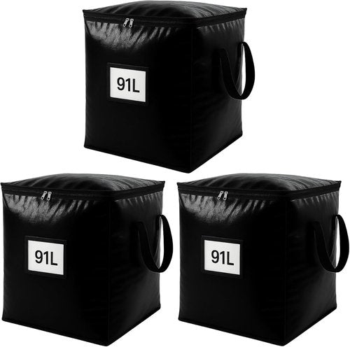 Heavy Duty Moving Bags by 3 Pack | Extra Large 91L Waterproof Storage Totes with Reinforced Handles
