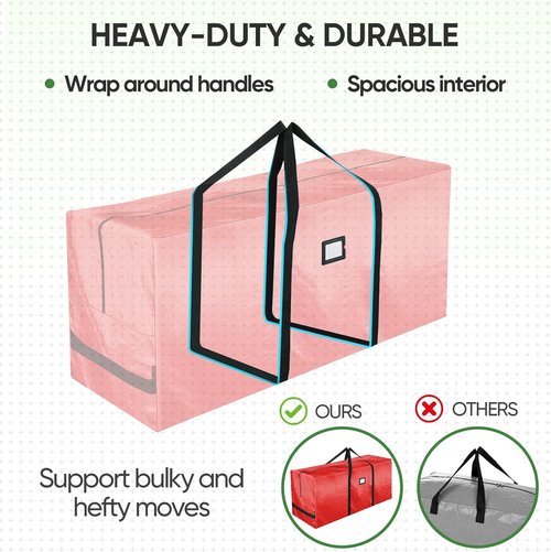 BALEINE 9 ft Christmas Tree Storage Bag - Heavy Duty Extra Large with Reinforced Handles & Dual Zippers | Grey 2PK Combo