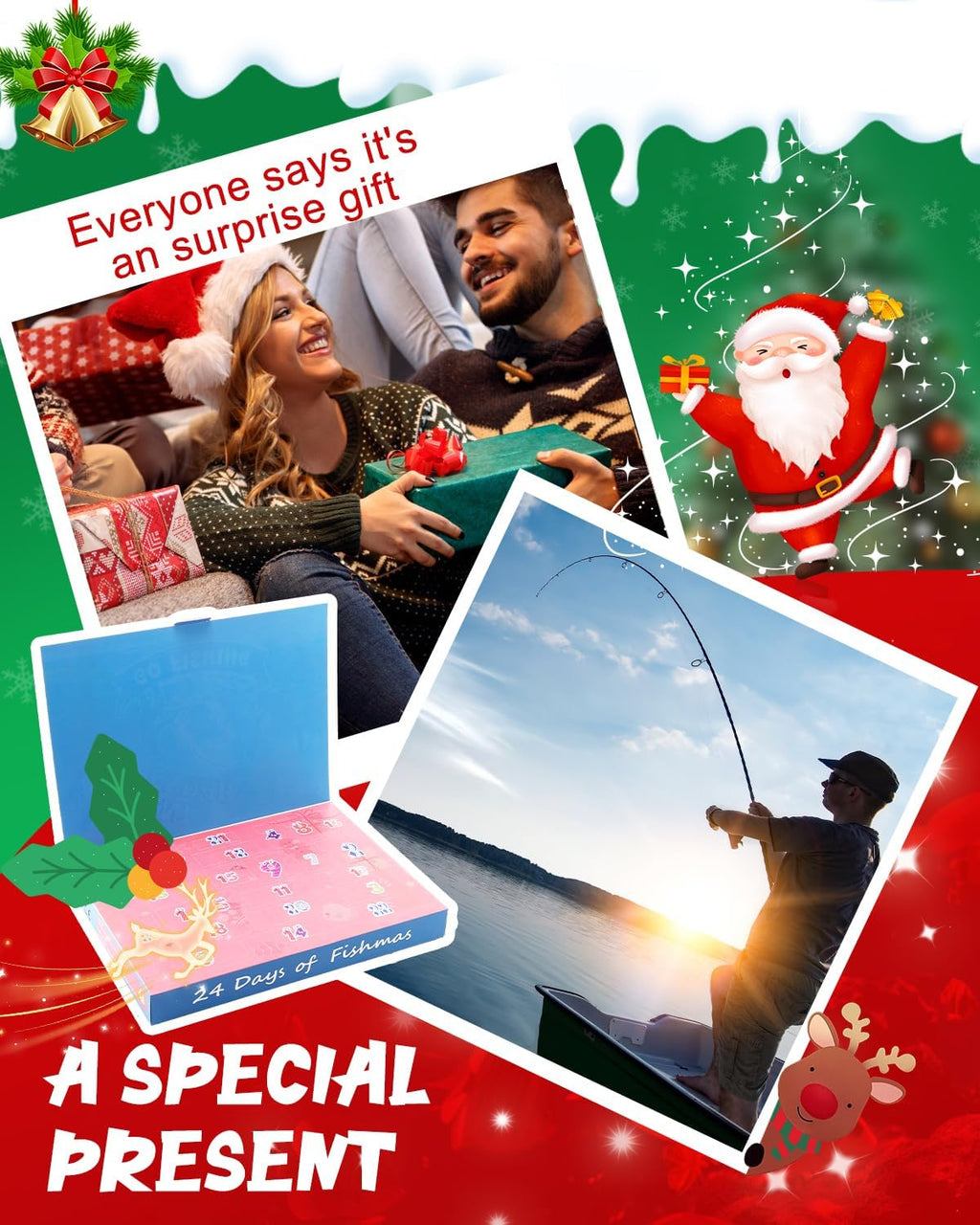 UCEC Fishing Advent Calendar 2025 - 24 Days of Fishing Gifts for Men & Teens | Christmas Countdown