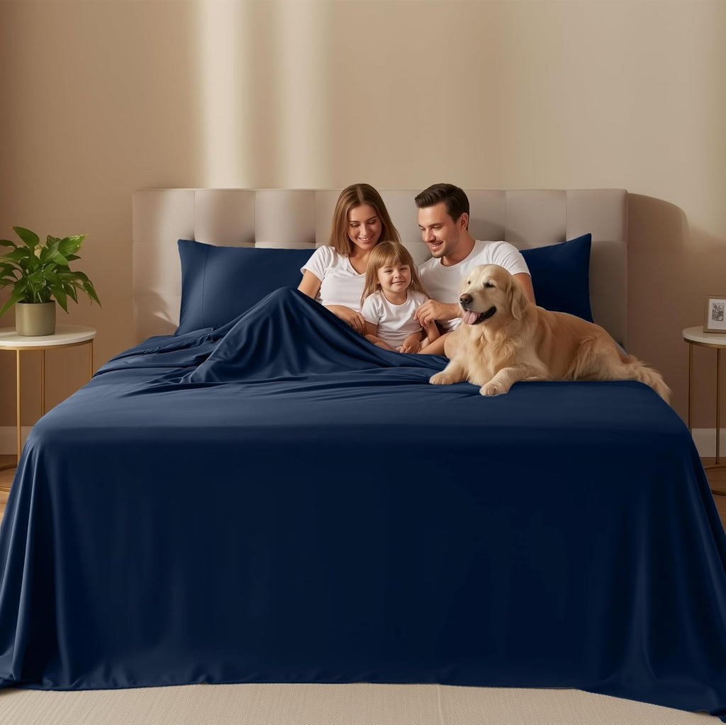 Utopia Bedding Twin Sheet Set - Soft, Breathable Microfiber | 3-Piece Bed Sheets in Navy Blue