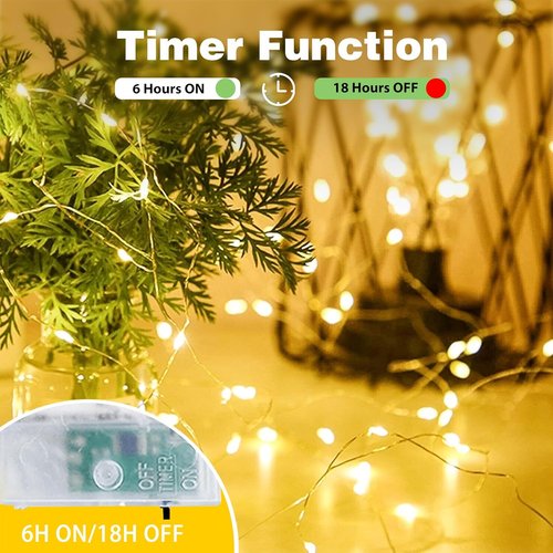 EXF Fairy Lights - 4-Pack Battery Operated with Timer | Perfect for Outdoor Christmas Decor