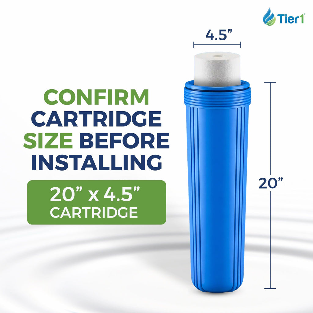 Tier1 5 Micron 20x4.5 Water Filter | Spun Wound Polypropylene Whole House Sediment Pre-Filter Cartridge | Replacement for Pentek DGD-5005-20, SDC-45-2005 | 4.5 x 20 Water Filter Cartridge (3-Pack)