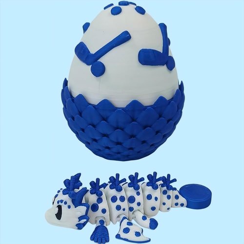 Enchanted 3D Egg - Handcrafted Fantasy Decor with Miniature Iceball Dragon & Egg (Box)