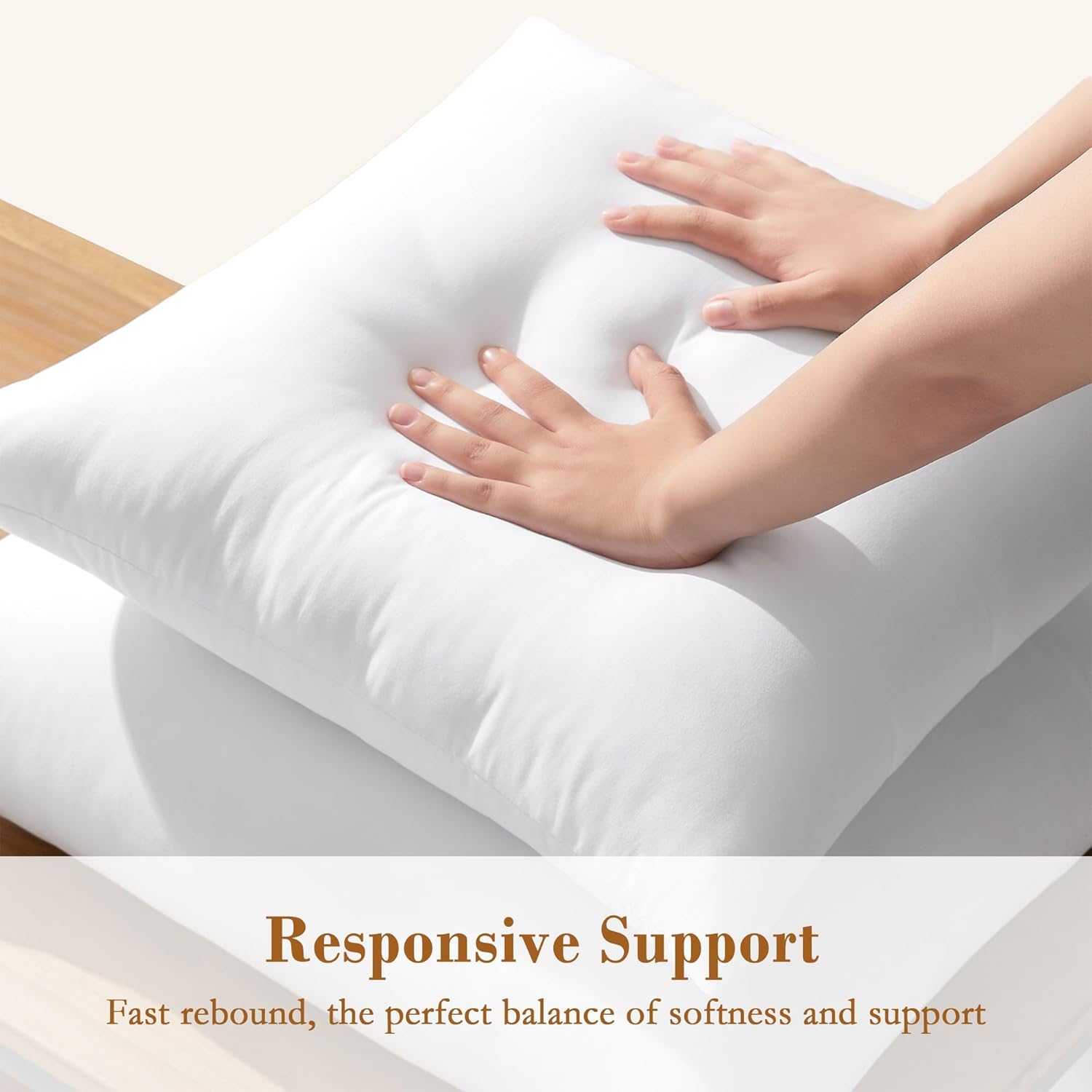 Puredown® Pillow Inserts - Fluffy Down Alternative Square Sham Stuffers | Set of 2, 18x18 Inches