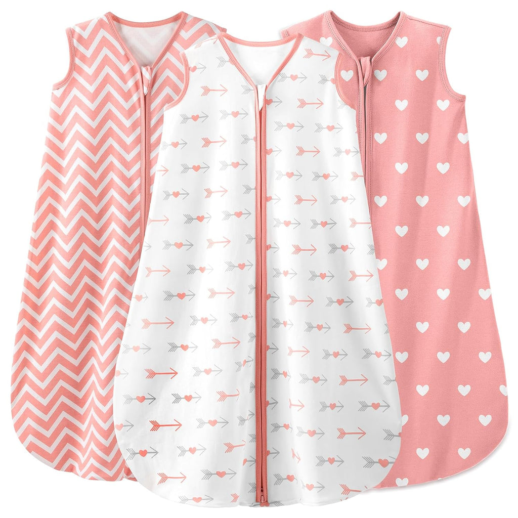 Yoofoss Baby Sleep Sack - 100% Organic Cotton Wearable Blanket for 0-6 Months | Lightweight 2-Way Zipper
