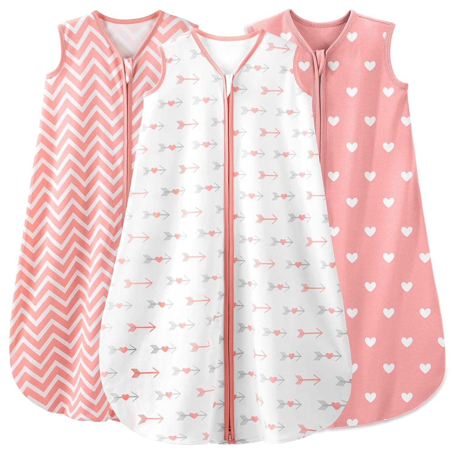 Yoofoss Baby Sleep Sack | 100% Organic Cotton Wearable Blanket for 12-18 Months | Soft & Lightweight 3-Pack