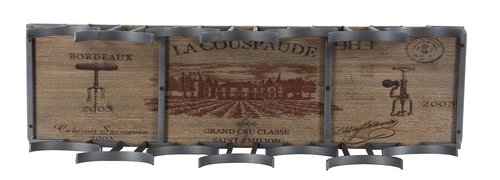 Deco 79 Industrial Metal Rectangle Wine Rack, 26" x 7" x 10", Brown