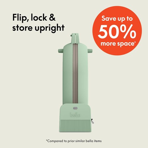 Bella Flip-N-Store Waffle Maker - EverGood™ Ceramic Nonstick Coating, 1000 Watt, 7” Wide, Seaglass