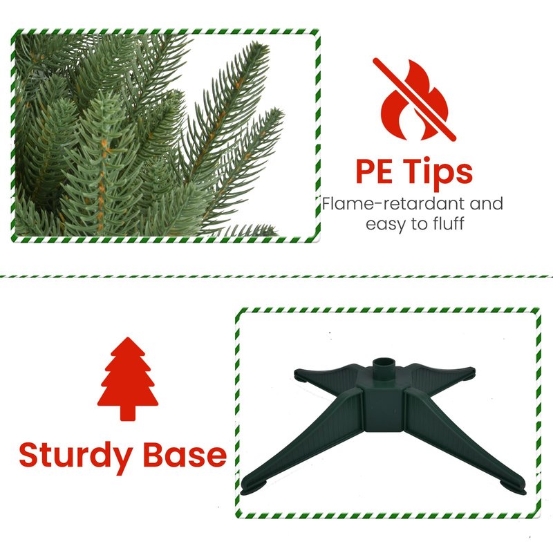 3FT Artificial Small Christmas Tree, Premium PE Tips, Easy Assembly Metal Hinges & Foldable Base, Mini Christmas Tree for Tabletop, Home, Office, Indoor and Outdoor Decor, Christmas Decoration
