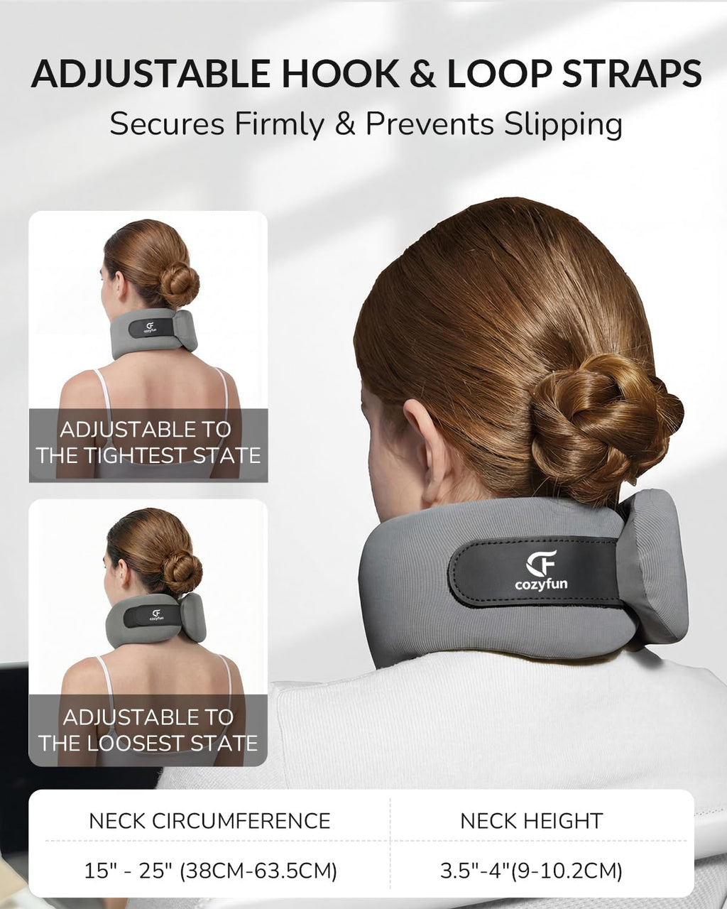 Neck Brace - Memory Foam Neck Brace for Neck Pain and Support, Adjustable Cervical Collar Keep Vertebrae Stable, Relief of Cervical Spine Pressure, Ideal for Travel, Workers & Neck Injury Recovery