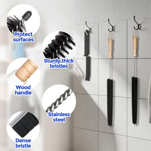 Holikme Dryer Vent Cleaner Kit - 3-Piece Lint Brush Set for Effective Home Cleaning | Stainless Steel