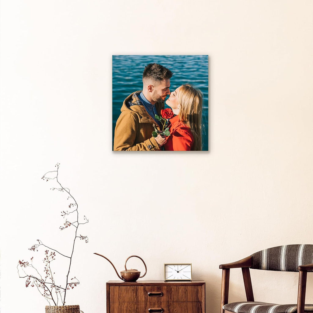 Skiennix Personalized Canvas Wall Art - Custom Framed 12" X 12" Photo Prints for Living Room & Bedroom Decor