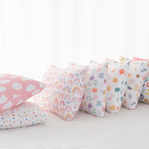 Bunnikins & Clover Toddler Pillows with Pillowcase, 13"x18" Soft Cotton Kid Pillows for Sleeping, Bedding Small Pillow for Boys and Girls Aged 2-5 Years