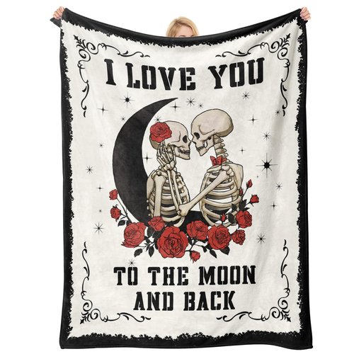 Funny Gothic Gifts for Him Her, Wedding Anniversary Blanket for Women Men, Birthday Gifts for Boyfriend Girlfriend, I Love You Gift, Engagement, Valentines Gift for Wife Husband Couple, 60"X50"