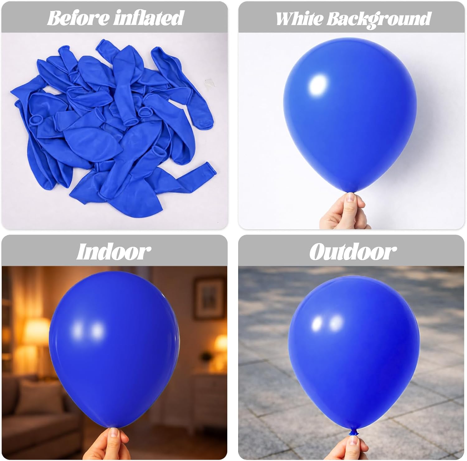 Voircoloria Blue Balloons - 12-Inch Latex Balloons | 66-Pack for Birthday, Baby Shower & Party Decor