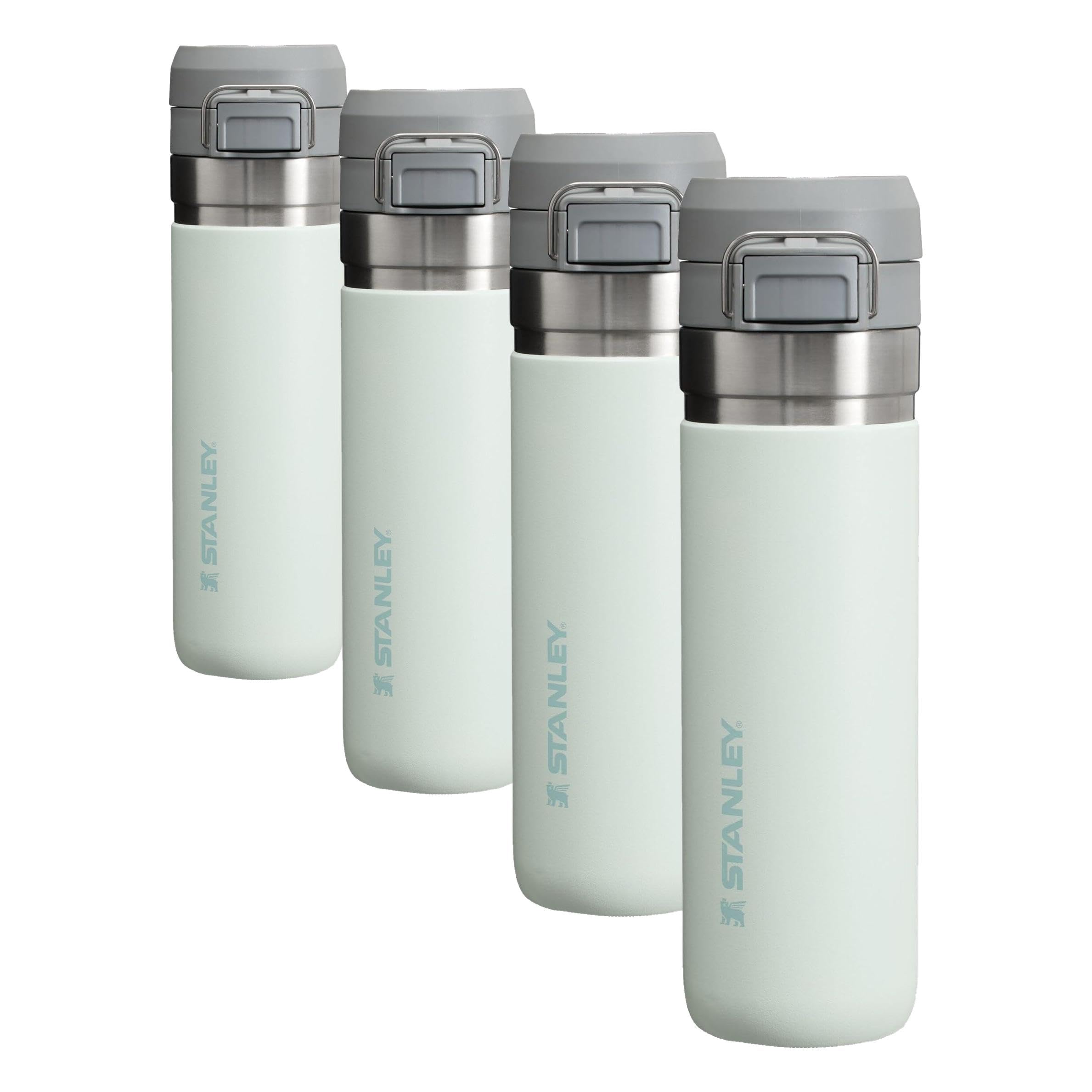 STANLEY Water Bottle 24 oz Insulated Stainless Steel | Push Button Lid | Leakproof | Hot 8 Hours, Cold 12 Hours | Mist | Pack of 4