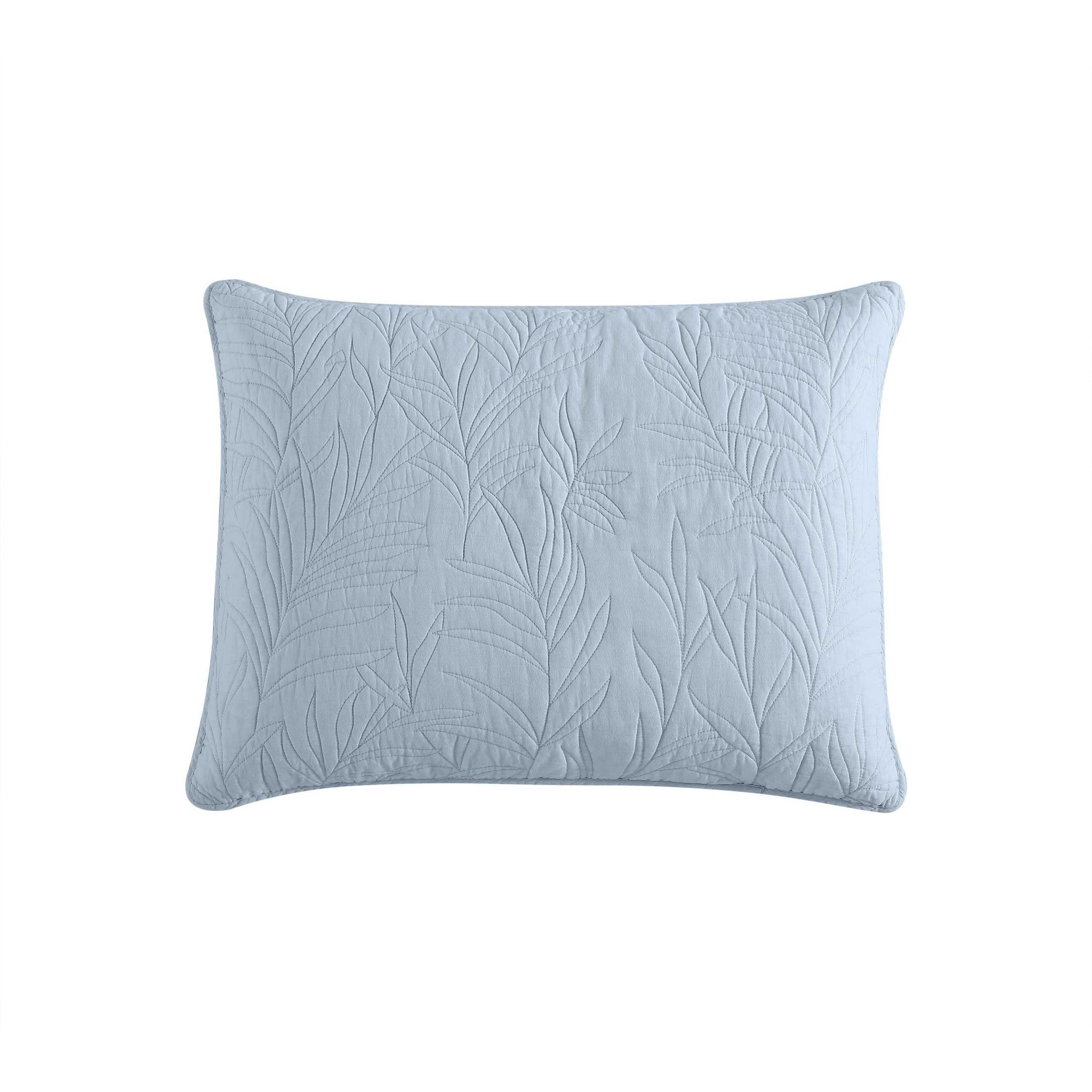 Tommy Bahama - 2 Piece Standard Sham Set, Cotton Bedding with Envelope Closure, Pre-Washed for Added Softness (Costa Sera Blue, 21x27)