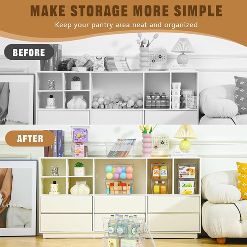 Clear Storage Bins by [Brand Name] - 6 Pack 7 Quart Stackable Containers with Lids & Handles for Home Organization
