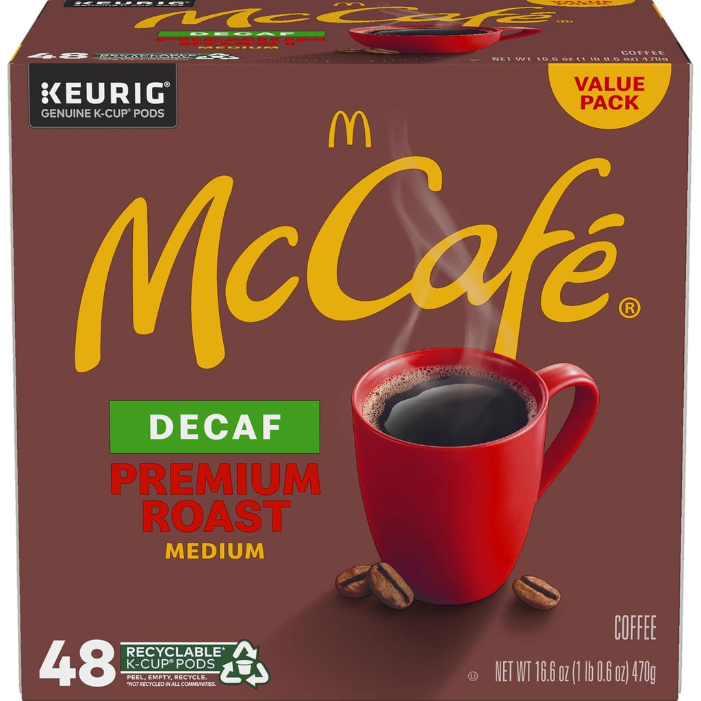 McCafe Premium Roast Decaf Coffee Pods - Medium Roast Keurig K-Cup Pods, 48 Count