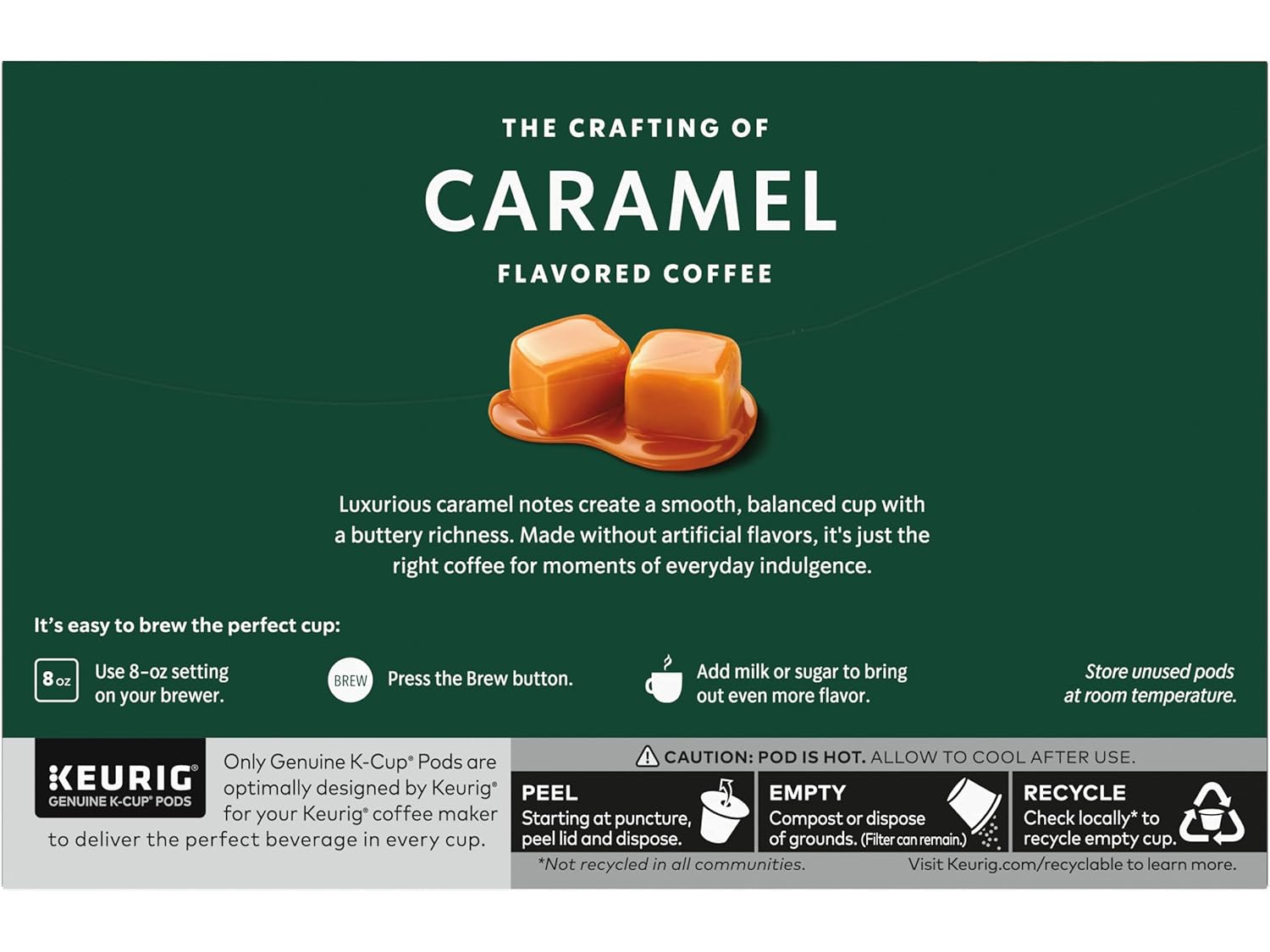 Starbucks Caramel Flavored Coffee K-Cup Pods - Genuine Keurig Pods, 10 Count Box