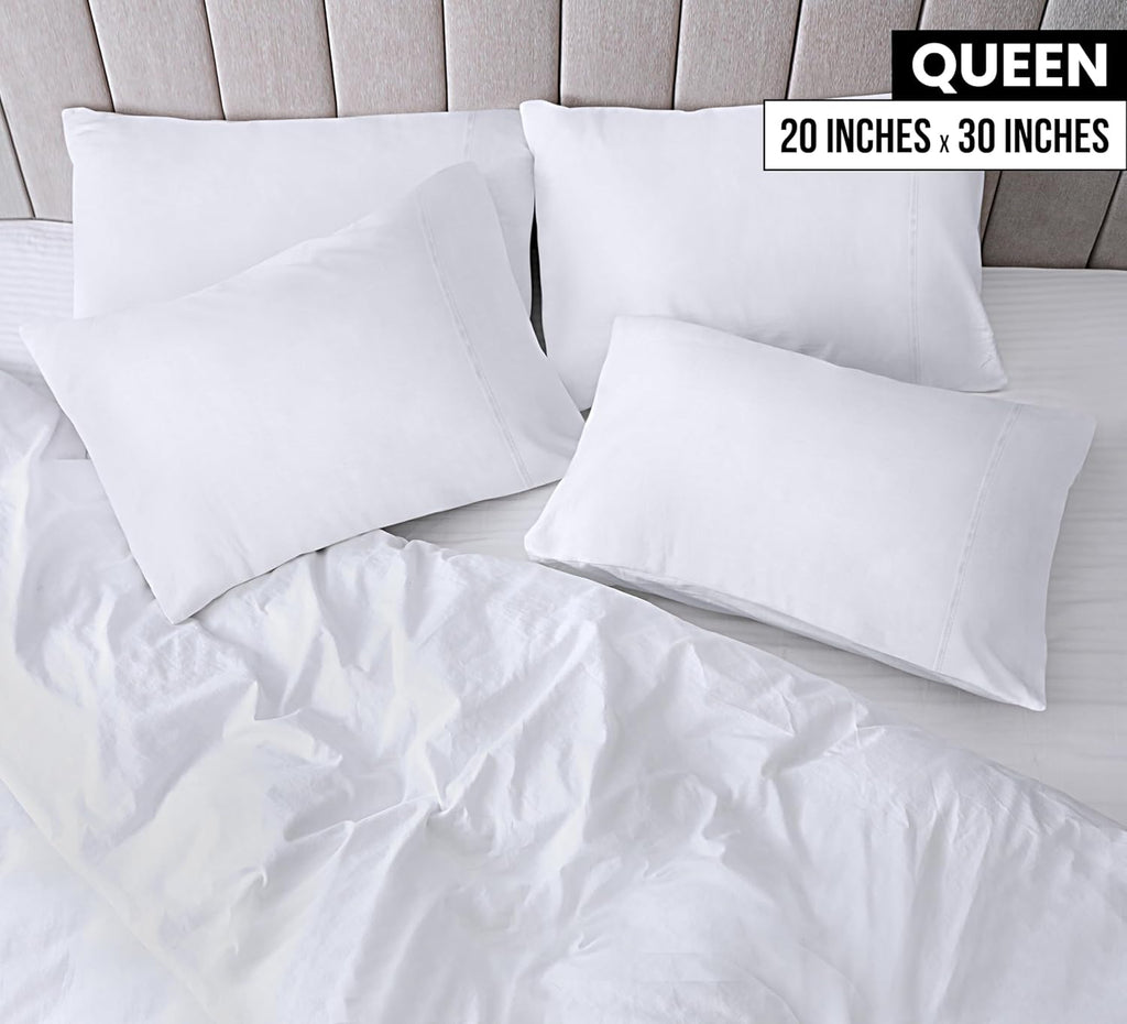 Utopia Bedding Queen Pillow Cases - Soft Brushed Microfiber - 20 X 30 Inches - 80 Pack, White