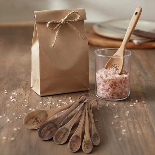 6Pcs Measuring Spoons and Scoops Set, Retro Measuring Scoops Includes 1/8 tsp, 1/4 tsp, 1/2 tsp, 1 tsp, 1/2 tbsp & 1 tbsp, Wooden Measuring Spoons for Dry Ingredients Coffee Powder