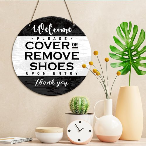 Please Remove Your Shoes Sign, Take off Your Remove Shoes Sign for House Front Door, Cover or Remove Shoes, Housewarming Gifts for New House Home Women Men