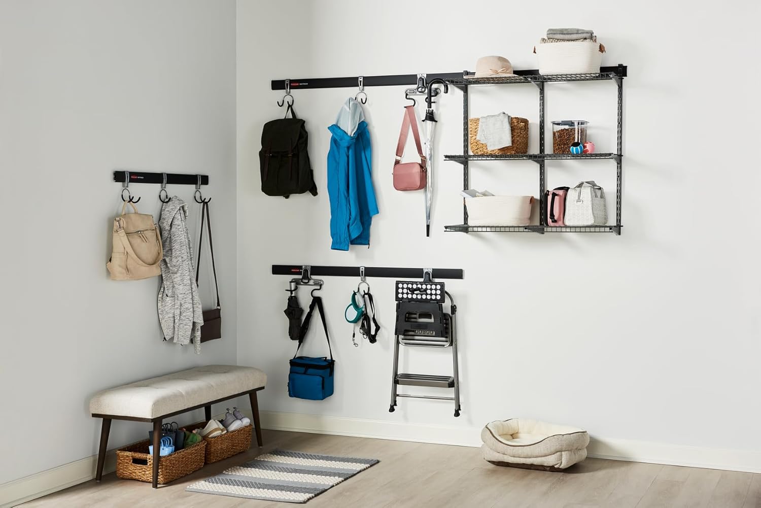 Rubbermaid Fasttrack Rail Storage - 3-Shelf Kit for Home & Garage Organization | 36"x12", 350 lbs Capacity