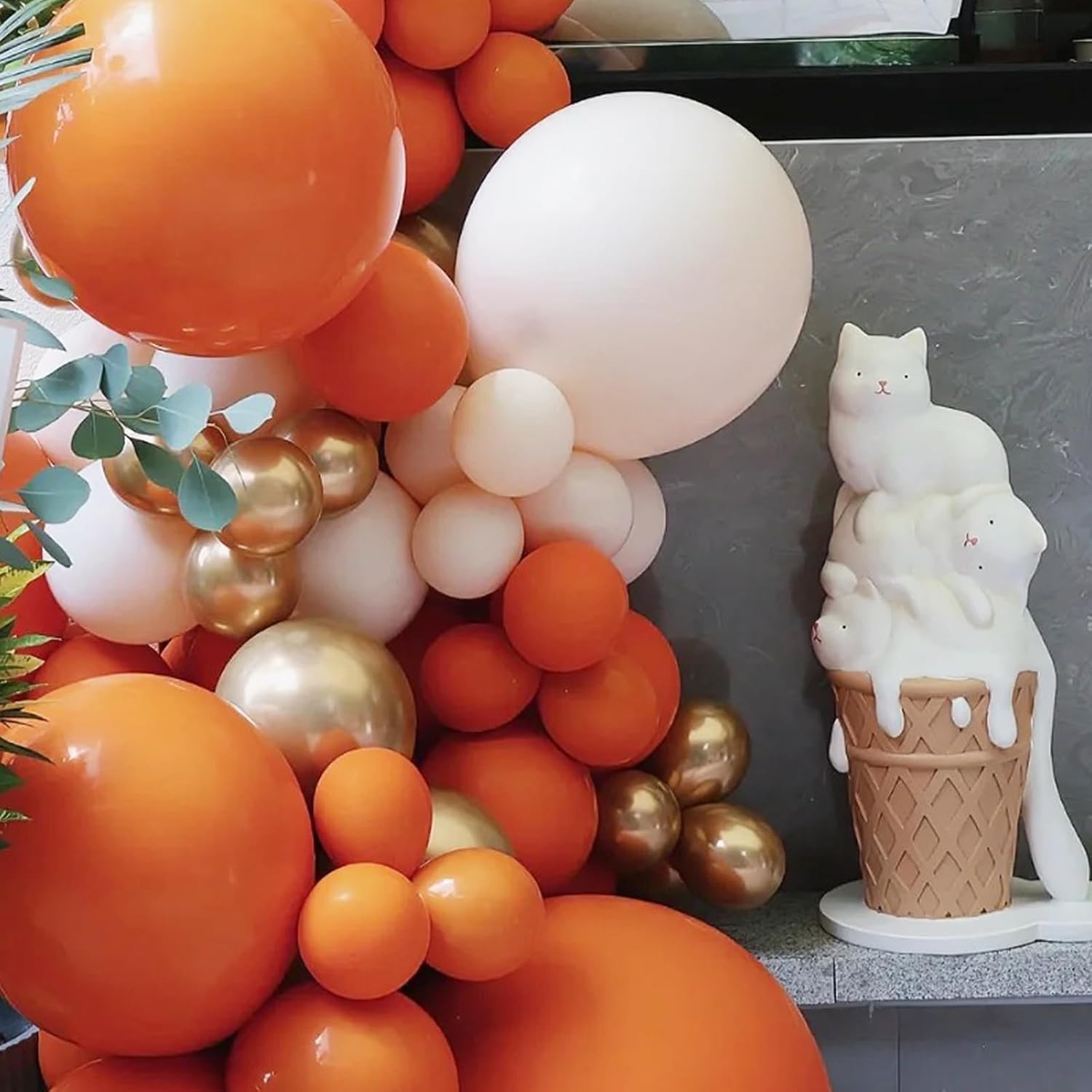 Voircoloria 12-Inch Burnt Orange Balloons - 66-Pack Retro Latex for Weddings, Birthdays & Celebrations