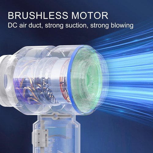 Handheld Vacuum Cordless, 21000Pa Wireless Handheld Car Vacuum Cleaner Strong Suction, 4 in 1 Mini Vacuum Portable Cordless, 100W High Power Brushless Motor & Air Duster for Car, Home, Gifts (Blue)
