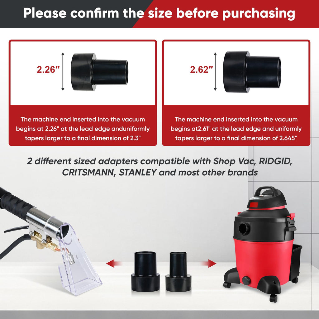 Shop Vac Extractor Kit, Universal Extractor Hose Kit for Shop Vac, Extractor Vacuum Attachment With 25FT Water Line and 10 FT Vacuum Hose & Adapter for Carpet Cleaning
