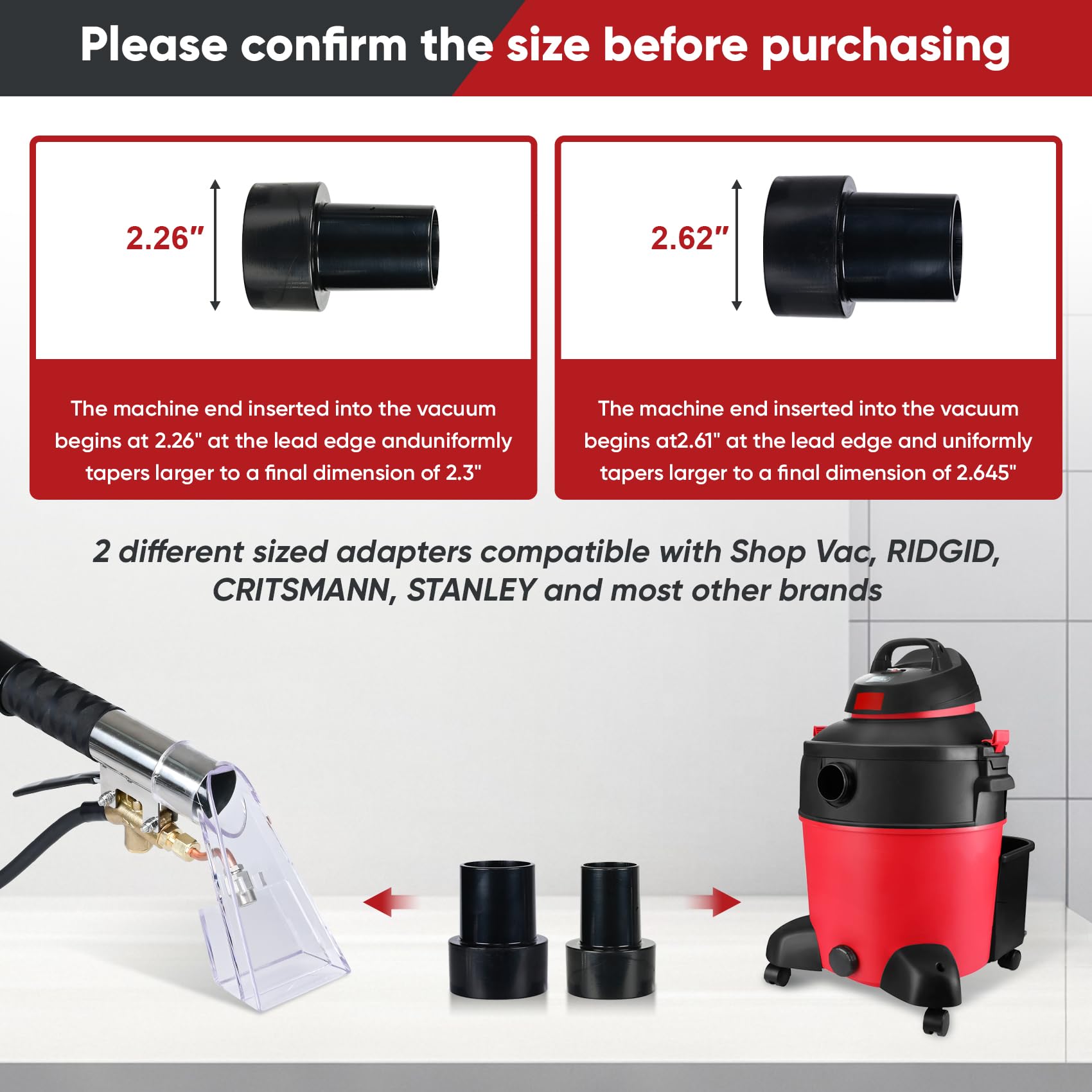Shop Vac Extractor Kit, Universal Extractor Hose Kit for Shop Vac, Extractor Vacuum Attachment With 25FT Water Line and 10 FT Vacuum Hose & Adapter for Carpet Cleaning