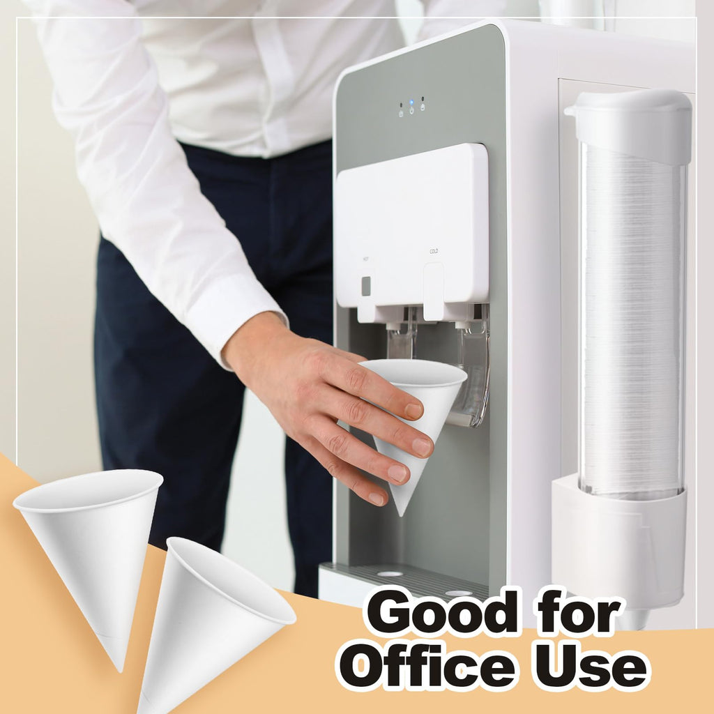Roshtia 600 Pcs 6 oz Snow Cone Cups Paper Thicken Disposable with 1 Cups Dispenser Pull Type Wall Mount Cup Holder Paper for Restaurants, Home, and Office, and Shaved Ice, Cold