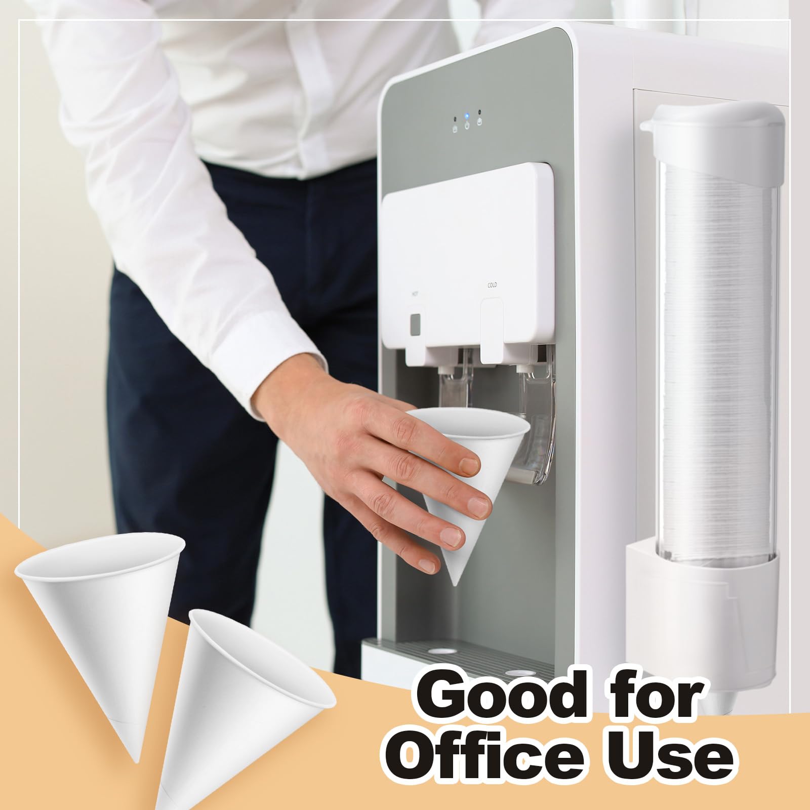 Roshtia 600 Pcs 6 oz Snow Cone Cups Paper Thicken Disposable with 1 Cups Dispenser Pull Type Wall Mount Cup Holder Paper for Restaurants, Home, and Office, and Shaved Ice, Cold
