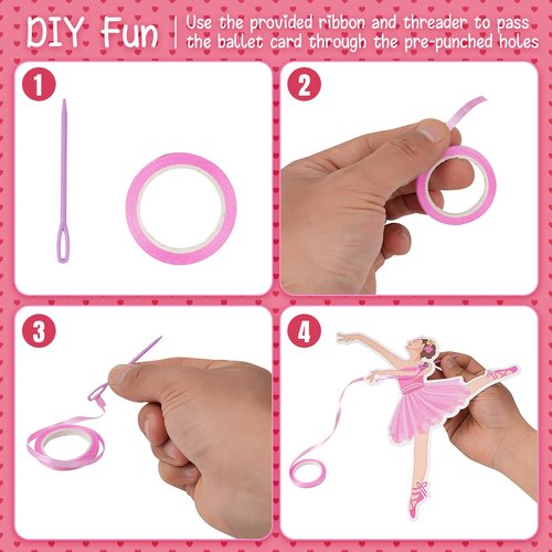 3pcs Pink Ballerina Birthday Party Banners, Ballet Girls Happy Birthday Decorations Ballet Themed Hanging Banner Decor for Girls Tutu Dance Party Supplies