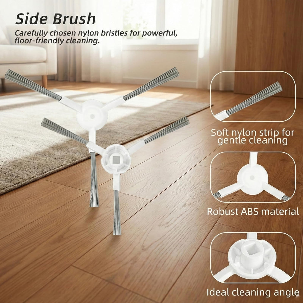 Replacement Parts Compatible for Dreame L10s Ultra / L10 Ultra Robot Vacuum Accessories, 1 Main Rubber Brush, 4 Microfiber Mop Pads, 4 Washable Filters, 2 Dust Bags, 4 Side Brushes, 1 Cleaning Brush