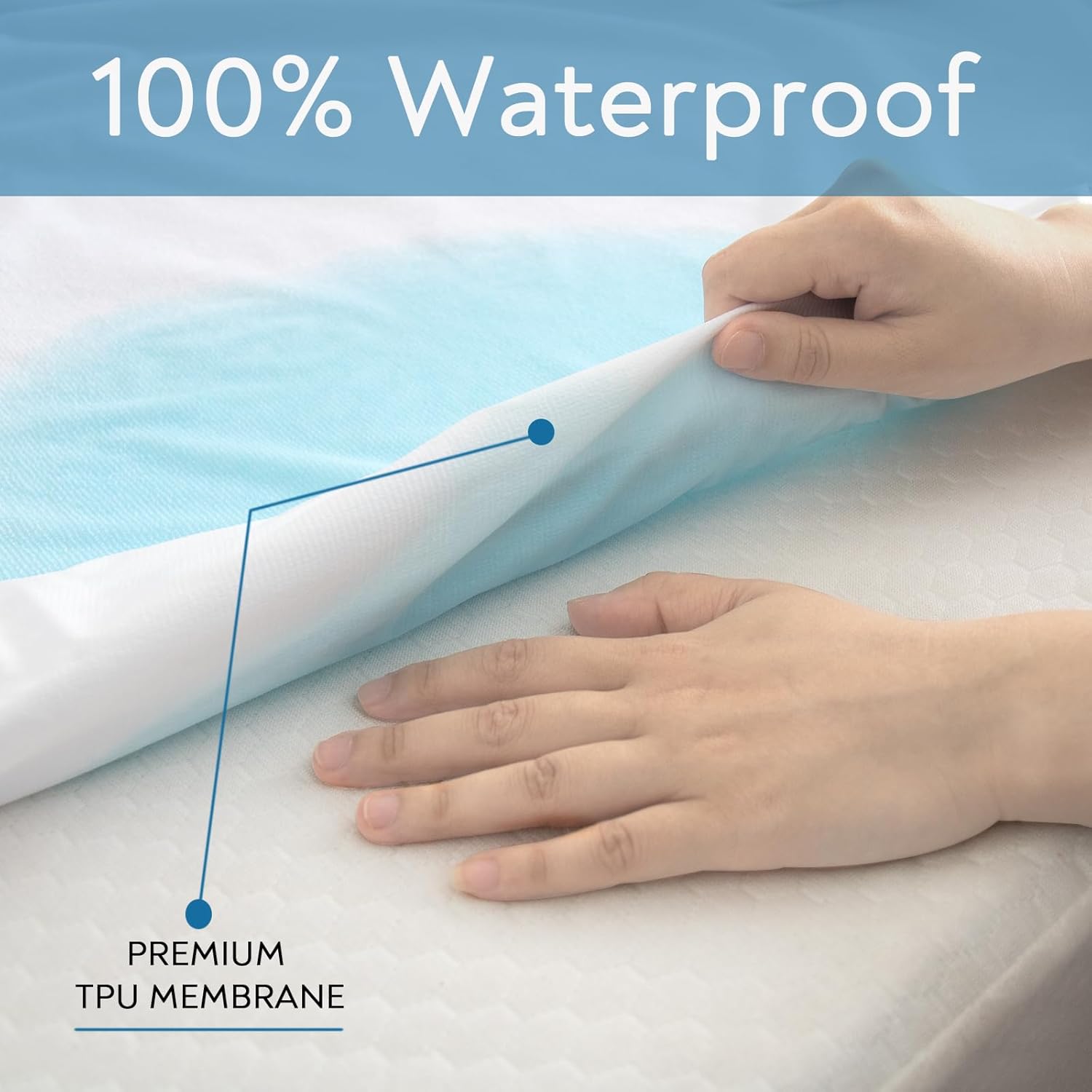 Skiennix RV Short Queen Mattress Protector - Waterproof, Ultra Soft & Breathable | 75''x60'' Up to 14'' Depth