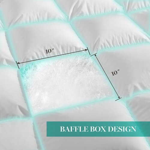 Martha Stewart White Goose Feather Down Fiber Comforter Twin Size- Lightweight Duvet Insert, Noiseless Fabric with 34oz Filled Luxury Cloud Fluffy Bed Comforter with 8 Corner Loops, White 68x90inch