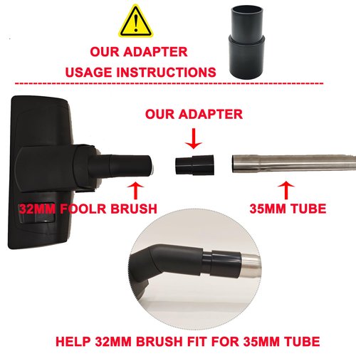 EZ SPARES 35mm to32mm & 32mm to35mm Vacuum Hose, Adapter Kit Compatible with Normal round interface Vacuum Cleaner Plastic Adaptor(2Pcs)