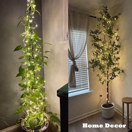 Beingreat USB Fairy Lights, 2 Pack 33Ft 100 LED, Flexible Silver Wire Mini String Lights for Bedroom Wedding Christmas Decor, DIY Crafting, Warm White