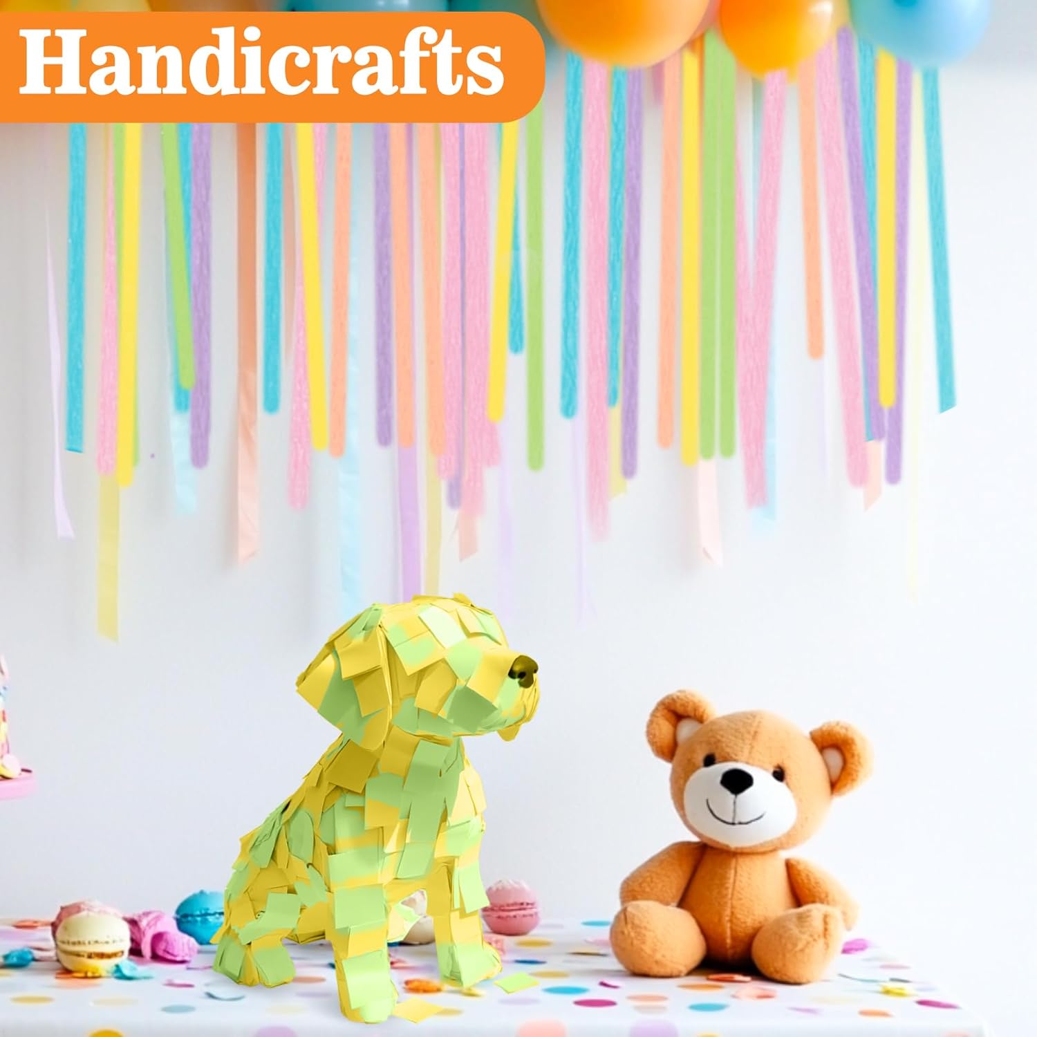 MAQIHAN Pastel Crepe Paper Streamers - 6 Rolls, 492ft for Valentine's, Easter & Birthday Celebrations