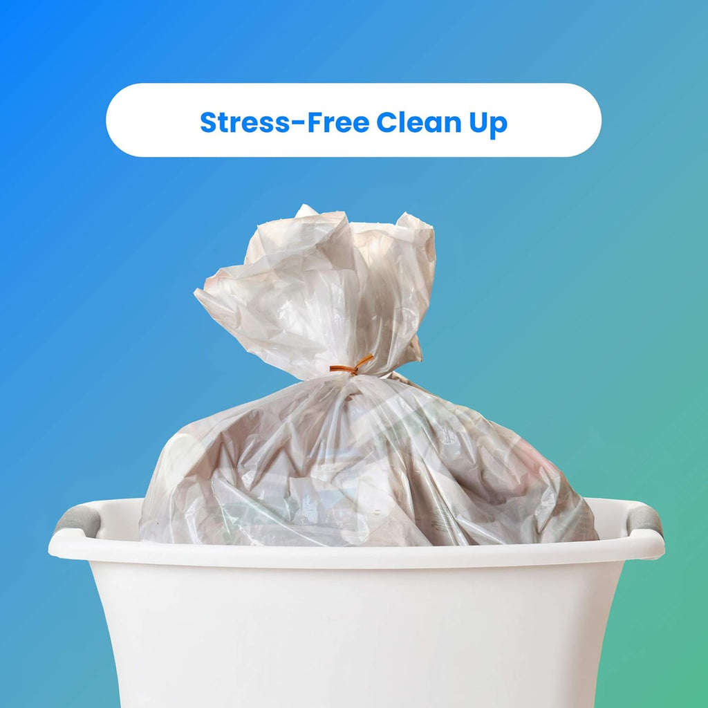 Reli. 6-10 Gallon Trash Bags - 300 Clear Garbage Bags for Strong Bathroom Use