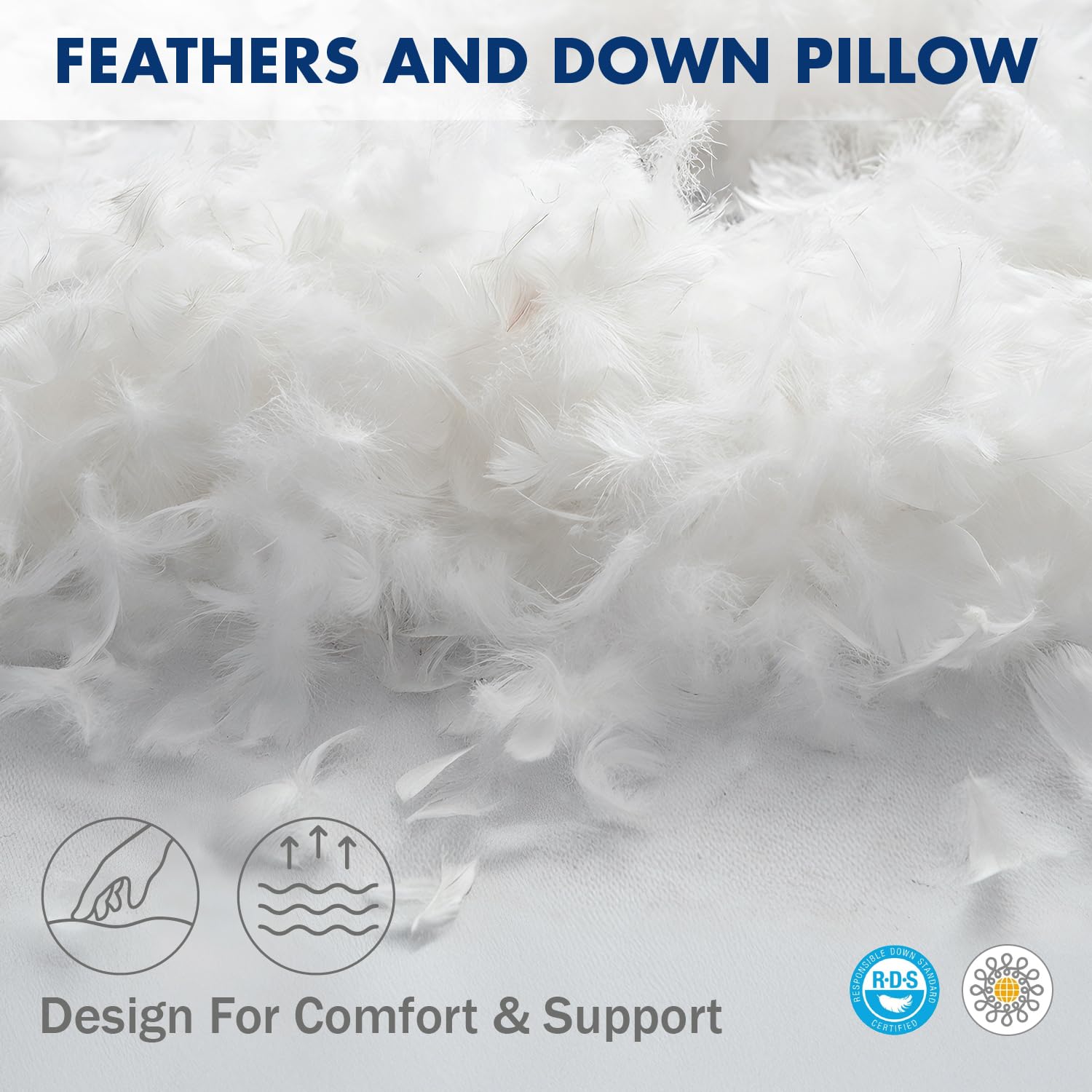 MIULEE 14x36 Inch Down Feather Pillow Insert,Fluffy and Comfy Throw Pillow with Cotton Fabric for Bed Couch and Sofa