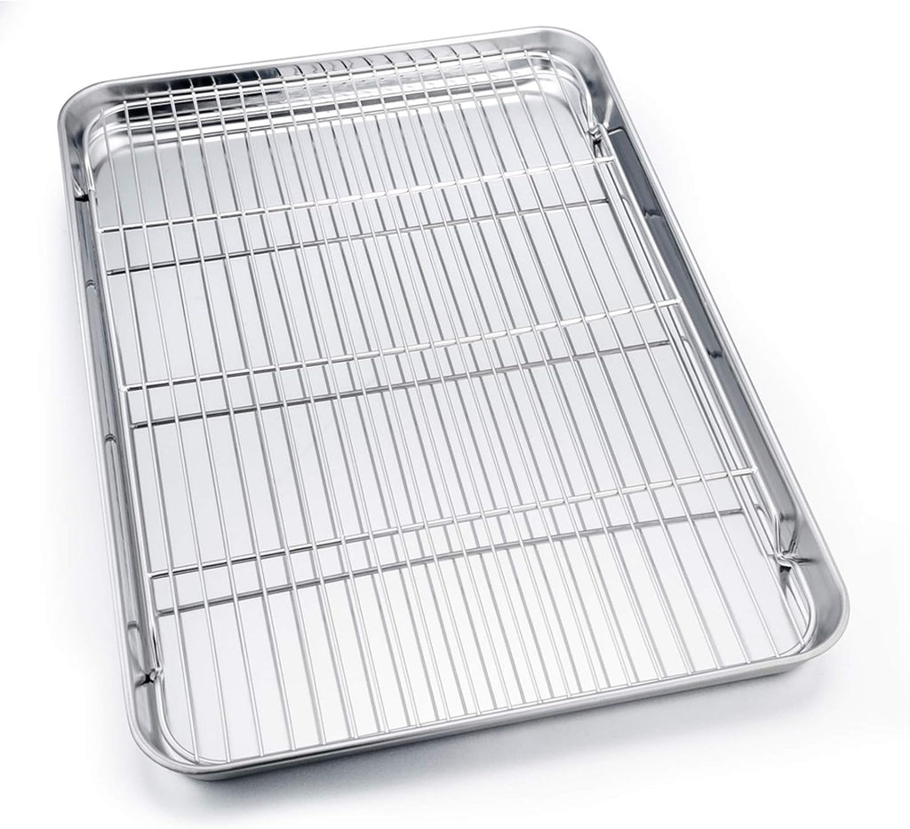 P&P CHEF Stainless Steel Baking Sheet Set - 19.6 Inch Cookie Trays with Cooling Racks | Oven & Dishwasher Safe