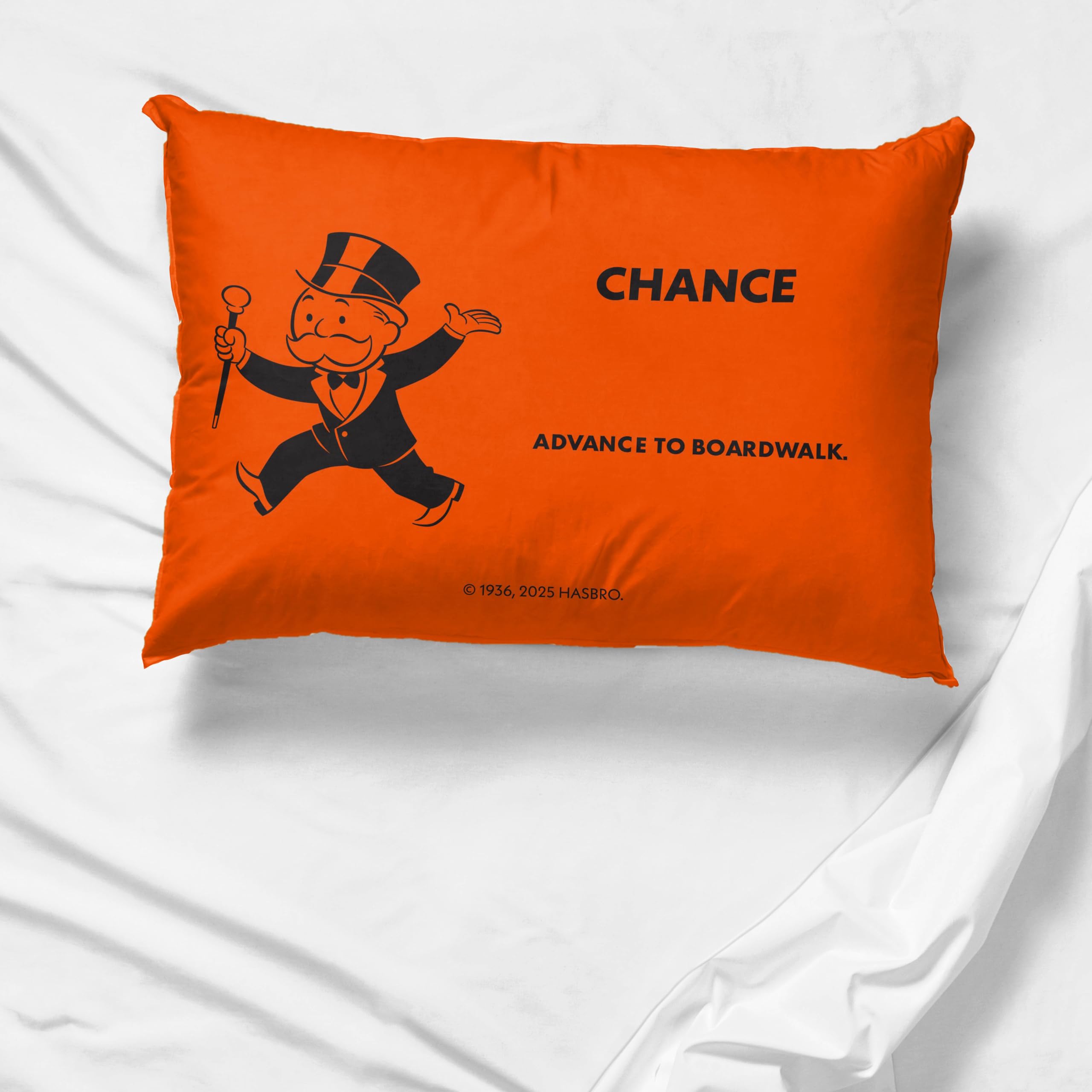 Jay Franco Kids 2-Piece Soft Microfiber Kids Pillowcases, 20 x 30 Inch Vibrant and Cozy Bedding for Boys & Girls, Orange - Monopoly