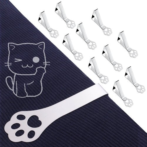 CUNGLIN Tablecloth Clips for Outdoor Thick Tables 10 Pack, Claw Picnic Table Cloth Holder Clip Indoor, Heavy Duty Stainless Steel Cover Clamp for Party Wedding Home Restaurant Camping Accessories