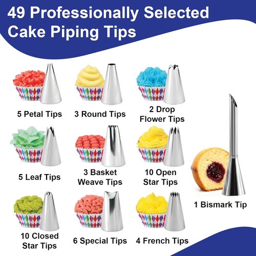 222 PCS Cake Decorating Kit by [Brand Name] - Complete Set with Turntable, Piping Bags, Spatulas & More