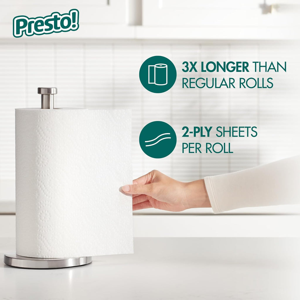 Presto! Ultra-Strong Premium Paper Towels - Flex-a-Size, 158 Sheets, 12 Huge Rolls (2 Packs of 6) - White