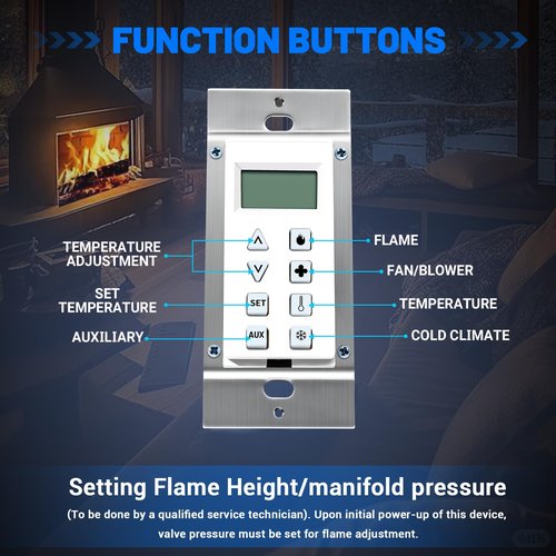 Fenglesha HTI-12-007 Wall Switch Wall Control Assembly Compatible with Heat N Glo, Heatilator, QuadraFire Gas Fireplaces, Used for Both NG and LP Units